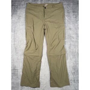 REI Pants Womens 14 Khaki Tan Sahara Convertible Cargo Hiking Outdoor Zip Off